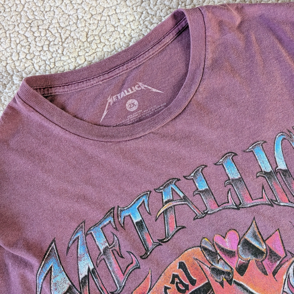 Metallica Flame Skull Band T Shirt 2XL - Picture 9 of 11